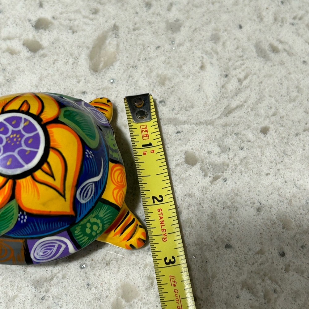 Mexican Colorful Turtle Trinket Box Jewelry Box Folk Art - Picture 6 of 7